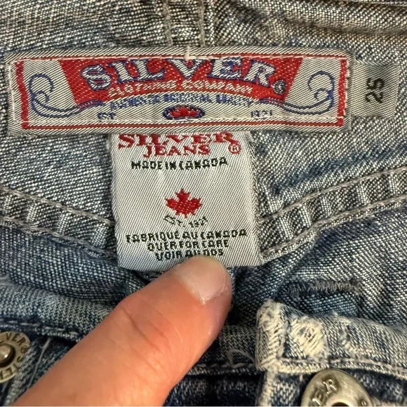 Silver Vintage woman’s flare jeans waist 25 length 31 prewashed - Picture 8 of 10
